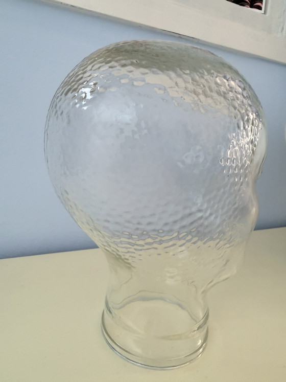 Image 1 of Tête en verre vintage des années 70