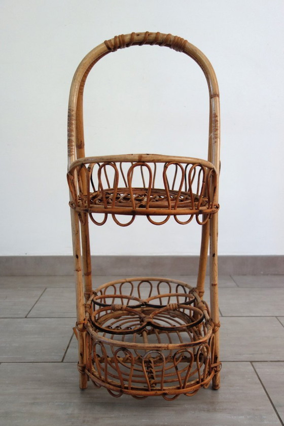 Image 1 of Rotan barwagen uit de jaren 60