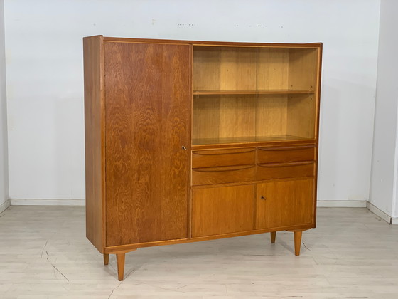 Image 1 of Mid Century hoge kast woonkamer vintage