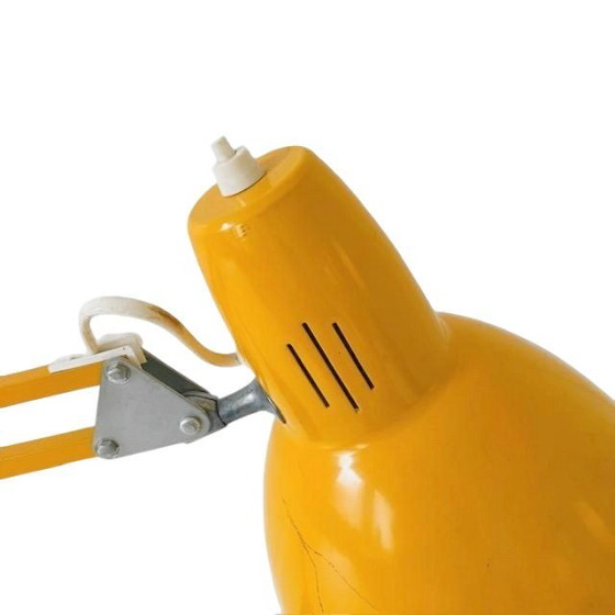 Image 1 of Lampada a forbice d'epoca giallo ocra con supporto anni '60