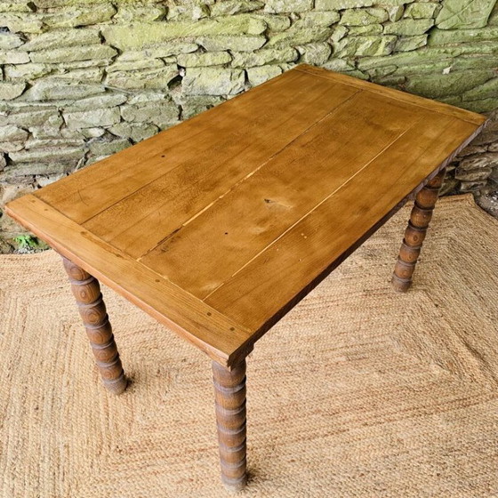 Image 1 of Table pieds bobines 1m20