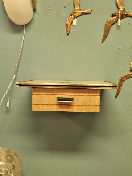 Vintage Zwevend Wandkastje Nachtkastje Kastje – Wood (photo 4 of 12)