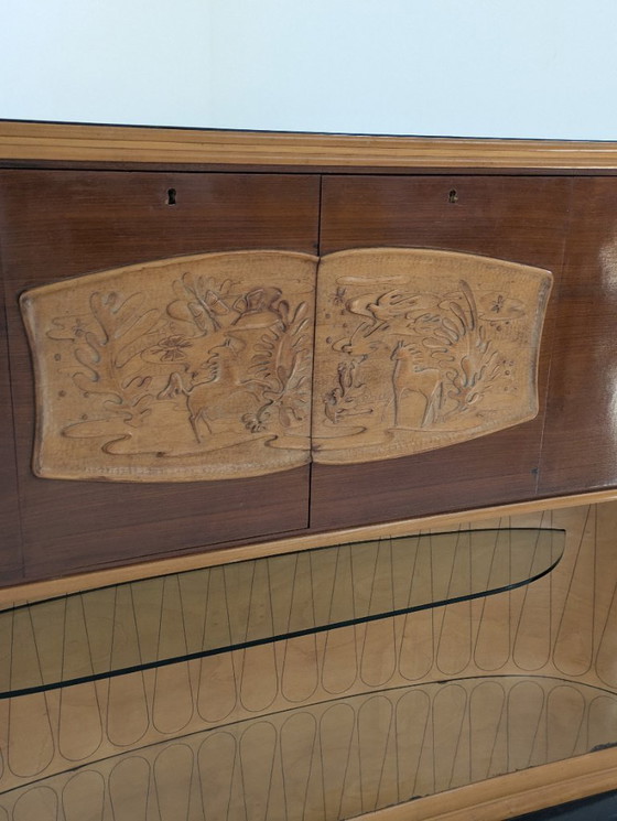 Image 1 of Dassi - Vittorio Dassi - Table d'appoint - Cristal, Bois, Laiton - Intérieur miroir
