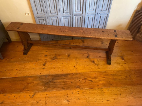 Lunga Panca da Chiesa in Rovere Francese 170 Cm. – Panche, Wood (photo 13 of 13)