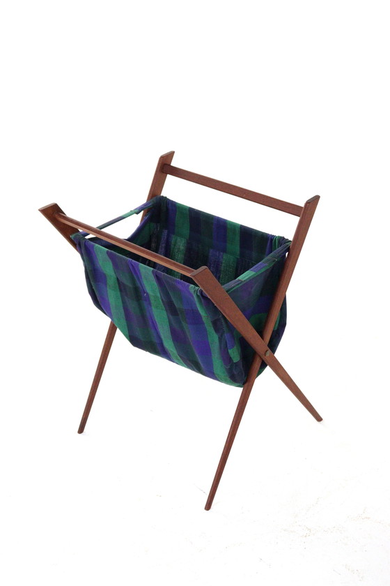 Image 1 of Vintage Danish reading basket reading rack magazine rack