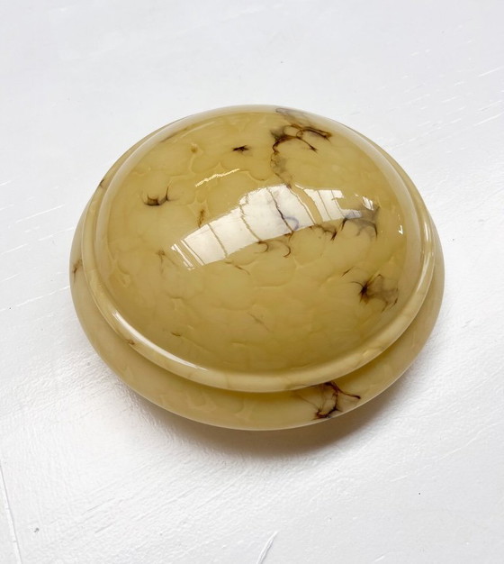 Image 1 of Lampe bol Art Déco à motif marbré des années 1930