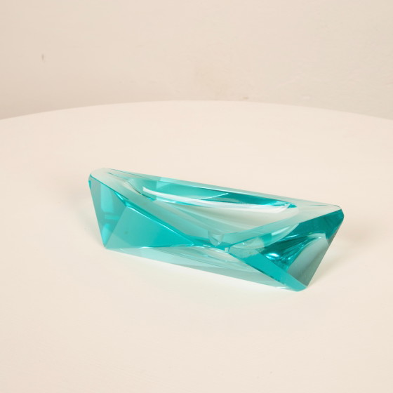Blauwe kristallen asbak Fontana Arte Stijl, Italië 1970 – Ingrand, Tafelaccessoires, Crystal (photo 15 of 26)