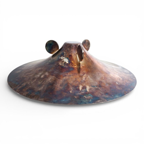 Image 1 of Cuenco escultórico Bauhaus WMF Ikora, latón plateado, de Paul Haustein, 1920