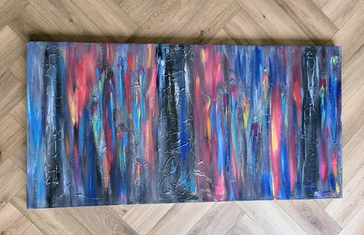 Figurines, large colorful painting. – schilderijen tekeningen, Canvas (photo 2 of 11)