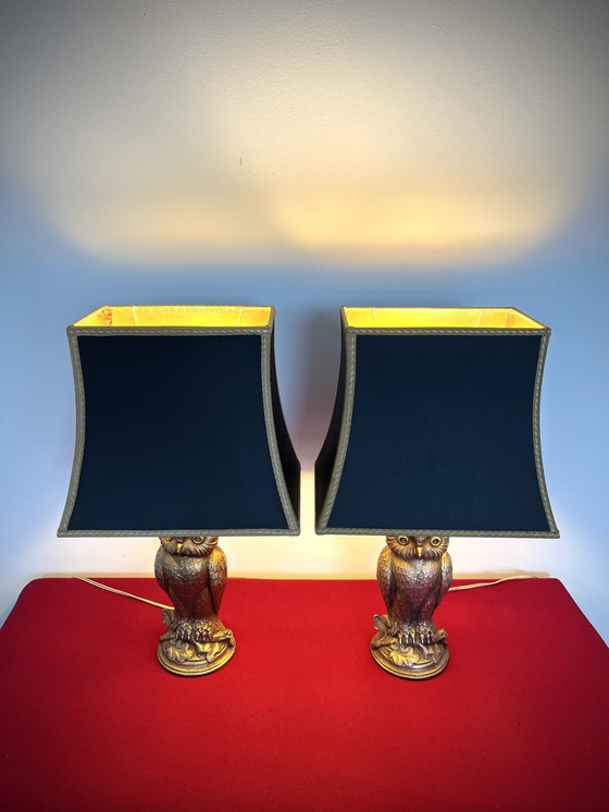 Image 1 of 2x Loevsky & Loevsky - Azienda di fusioni in metallo bianco - Gufo in bronzo