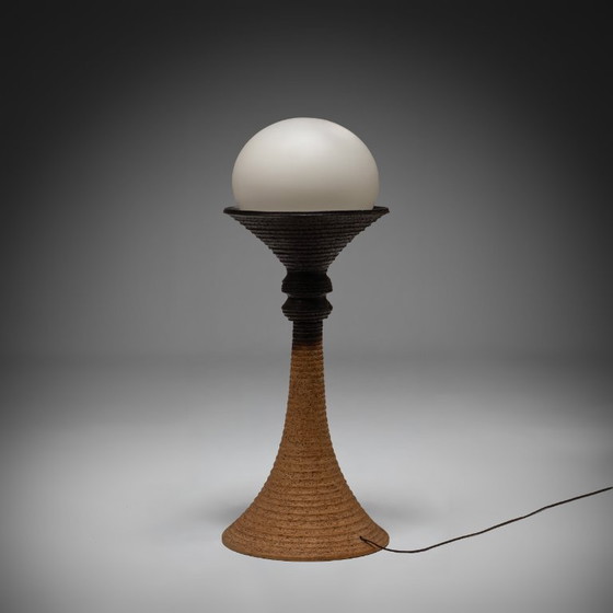Large Earthy Ceramic Floor Lamp by Doria Leuchten, Germany, 1970s – Floor lights, Glass (photo 3 of 10)