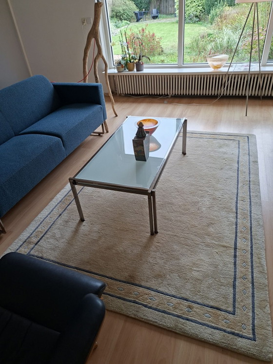Dubbele salontafel ca1970, Glas, Metaal, Zilver (foto 3 van 7)