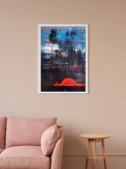 Original Acrylic Painting Abstract Expressionism Magic Night