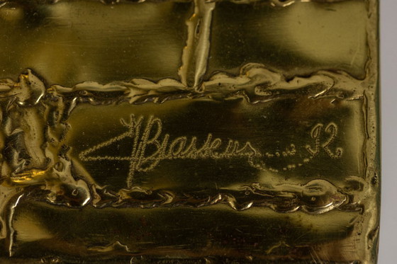 Image 1 of Jacques Duval Brasseur, Groot cactussculptuur in verguld messing. 1992