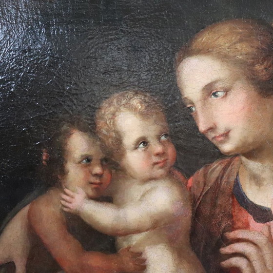 Image 1 of Pintura religiosa antigua al óleo sobre lienzo, Italia, siglo XVIII.
