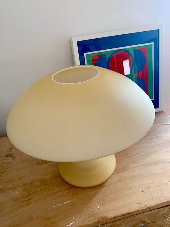 Image 1 of Vintage Hustadt Leuchten mushroom opaline glas model 3631/01