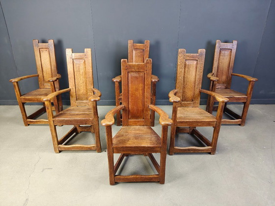 Image 1 of Vintage church chairs, set of 6 - 1950s