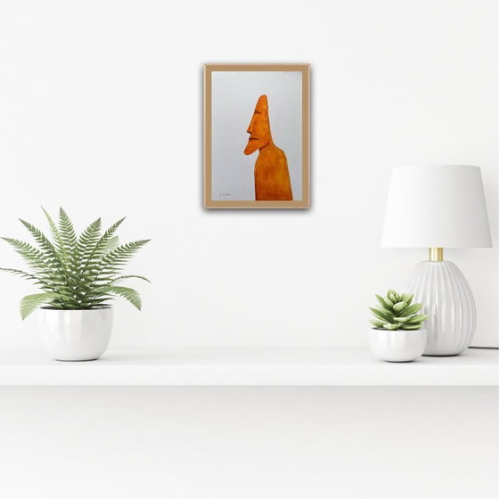 Image 1 of Inkt op wit papier.  Formaat 30x21cm. Moai