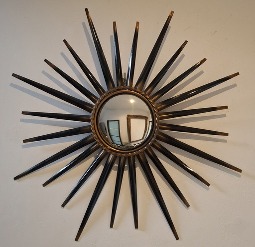 Rare 60cm Chaty Vallauris sun mirror signed from 1950 convex