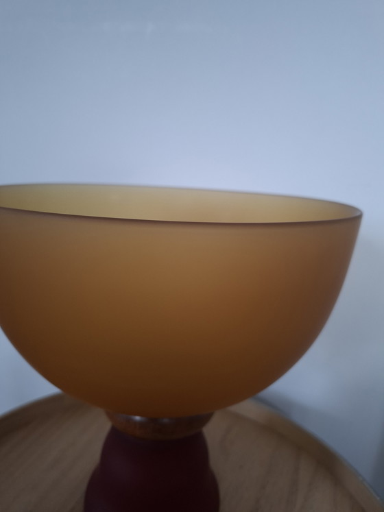 Image 1 of Vintage Cive Italian Bowl/Vase - Murano Glass with Wood - 26 cm
