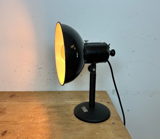 Image 1 of Vintage Black Enamel Table Photo Lamp, 1950s