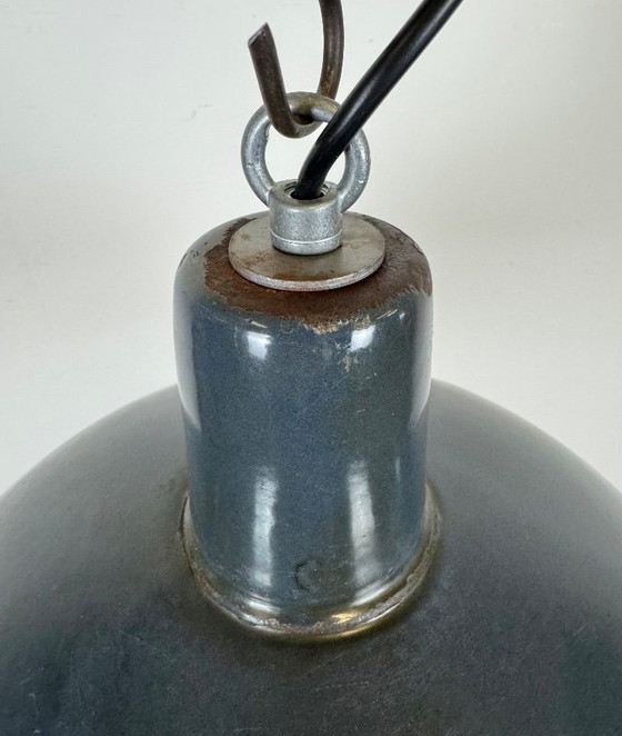 Image 1 of Lampada a sospensione industriale in smalto blu scuro di EMAX, anni '60
