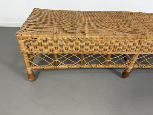 Vintage Rotan Rieten Bankje 70 Jahre