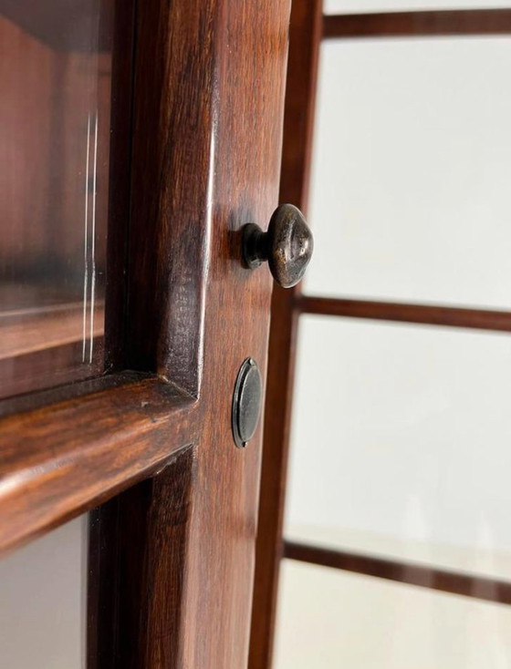 Eichholtz Sideboard - Bookcase - Display cabinet - solid oak cabinet Flamant, Wood, Glass, Brown, Klassiek (photo 6 of 15)