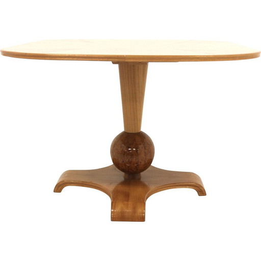 Mesa de centro vintage de olmo, Suecia, 1940