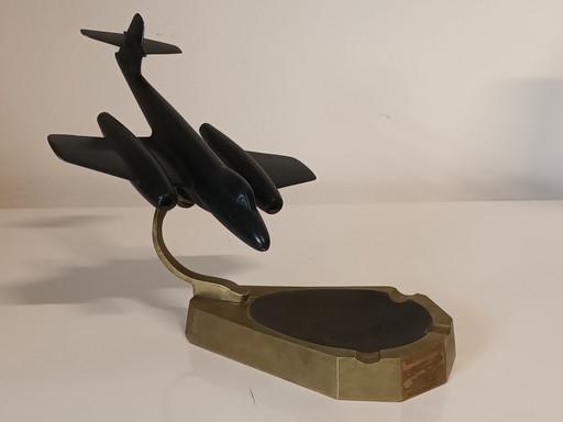 Art Deco Ashtray with airplane