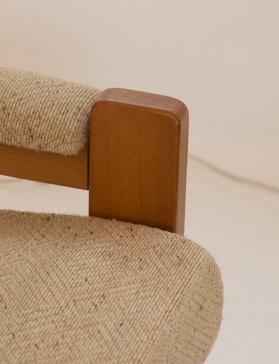 Image 1 of Vintage 3-seater sofa in solid elm, Maison Regain, circa 1970/80