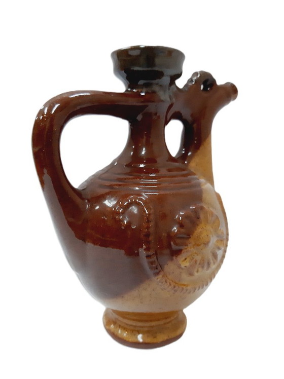 Image 1 of Vintage glazed ceramic pitcher 14 cm