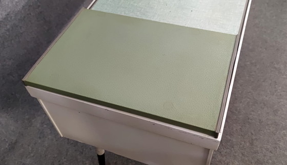 Image 1 of WRITING DESK 50s MID - CENTURY DESIGN DESK OFFICE TABLE WRITING DESK 60s VINTAGE TEAK RETRO