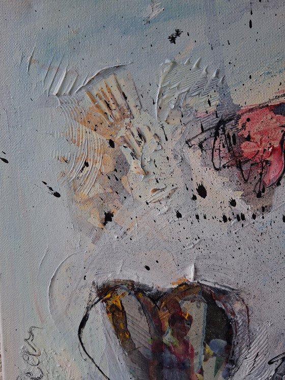 Image 1 of Skating white Fear,abstract,mixed media