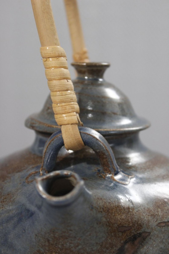 Image 1 of Taber Workshop in Vallauris - Japanese-style stoneware tea set, 8 pieces, France, 1970s