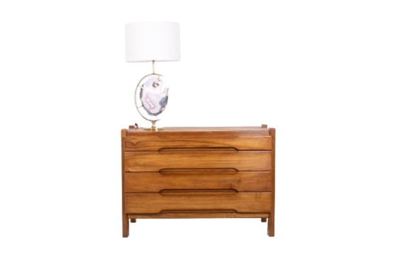 Image 1 of Maison Regain. Cassettiera in olmo. Circa 1970.