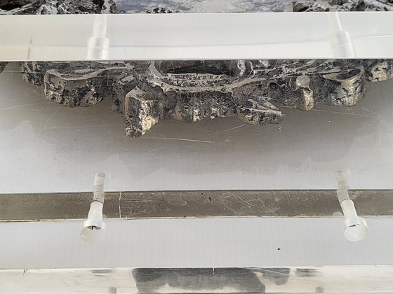 Image 1 of MAGNIFICENT VINTAGE ANTIQUE MIRROR WITH SNAKES ON A PLEXIGLAS BASE, 1970