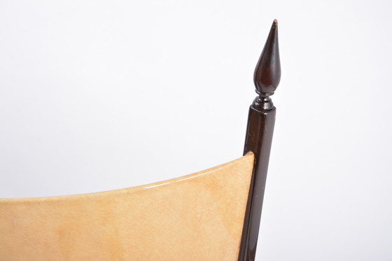 Image 1 of Set of Four Italian High Back Dining Chairs by Aldo Tura