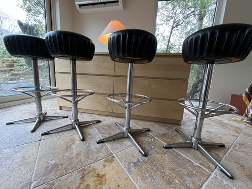 4x Vintage 80's Industrial Barstools