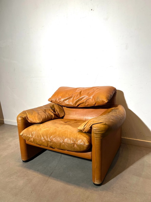 Sillón Cassina Maralunga de cuero de Vico Magistretti – fauteuils