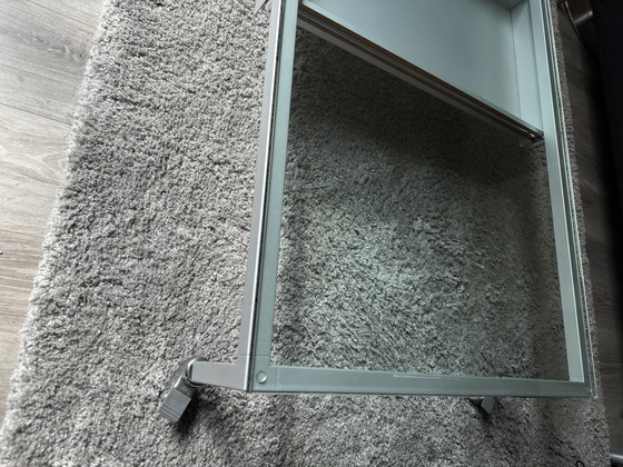 Design salontafel op wielen met lade – Desalto, Glass, Metal (photo 5 of 15)