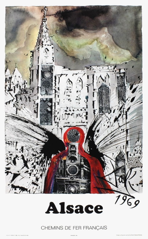 Salvador DALI SNCF - Franse Spoorwegen - Elzas (klein) originele poster 19