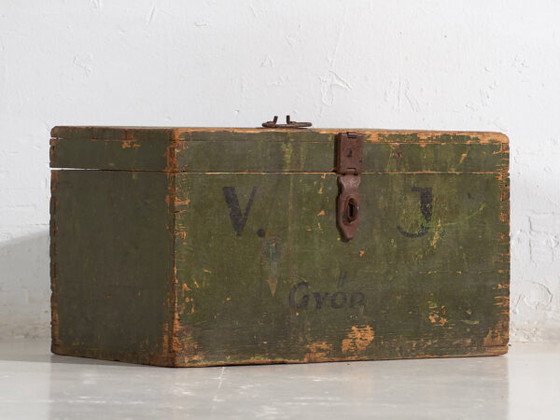Petit coffre ancien vert (c.1920) #4 – Armoires de rangement, Rustic (photo 12 of 28)