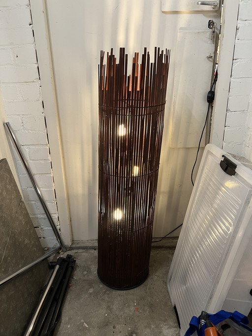 Lampadaire vintage en bambou