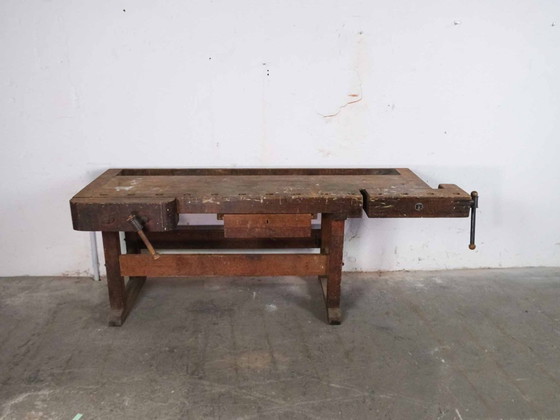 Image 1 of Vintage industriële werkbank, ladekast, dressoir