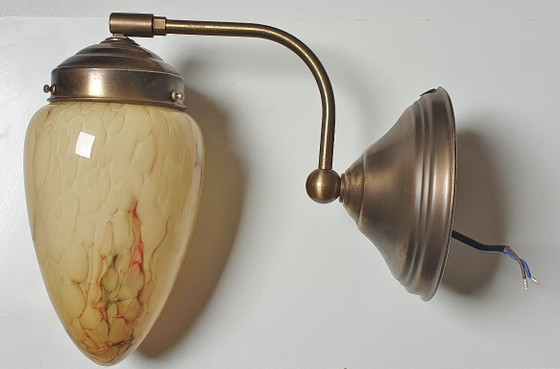 2 Art Deco Wandleuchten, Glas, Beige (Foto 10 von 53)