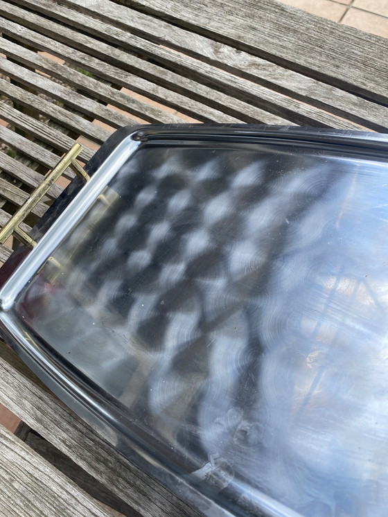 Image 1 of Vassoio da portata in acciaio inox/rame, metà secolo