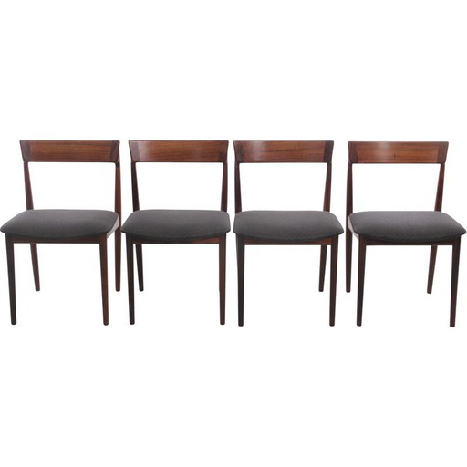 Satz von 4 skandinavischen Vintage-Stühlen aus Teakholz von Harry Rosengren Hansen für Brande Møbelindustri, 1960