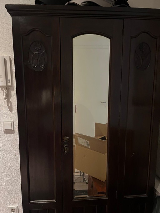 Jugendstil/Art Déco Massivholz Schrank