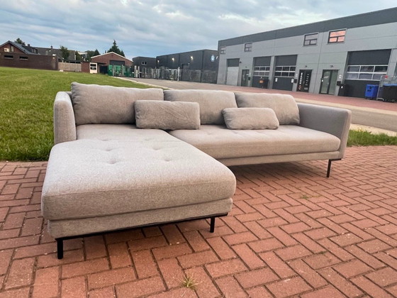 Image 1 of Sofá esquinero moderno de tela gris